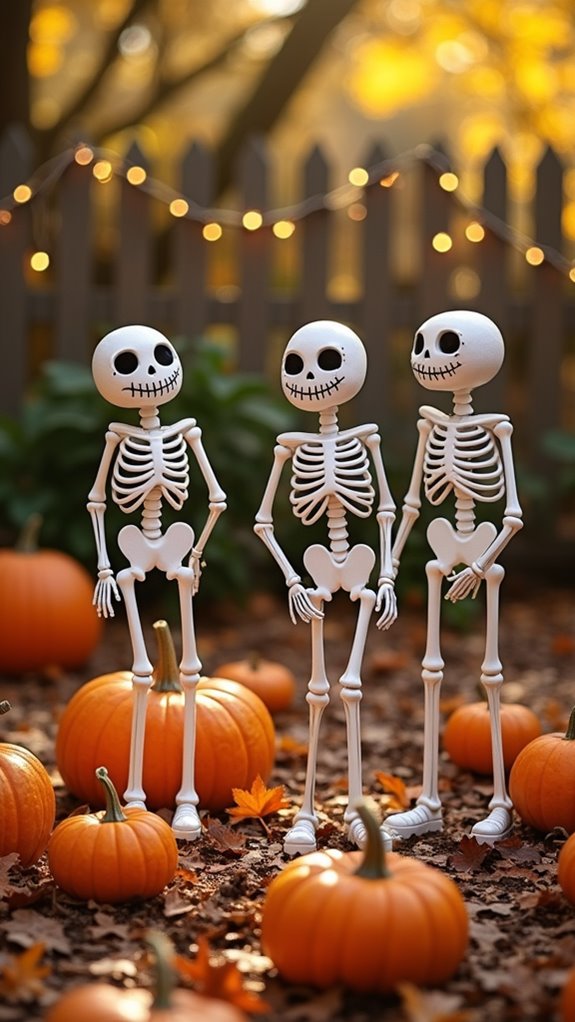 spooky skeleton garden stakes