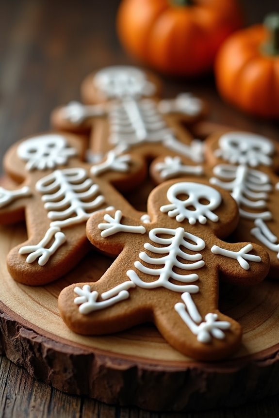 spooky skeleton gingerbread cookies