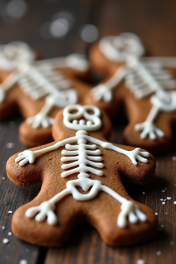 spooky skeleton gingerbread cookies