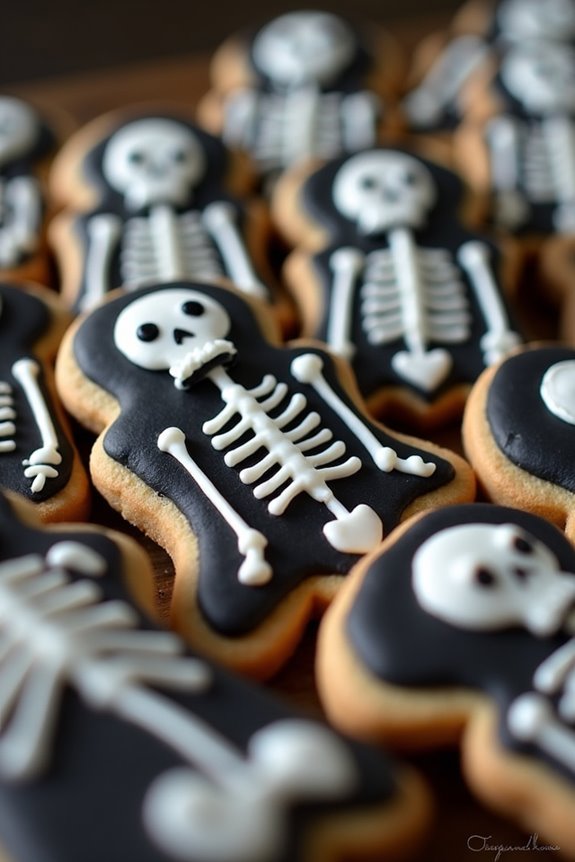 spooky skeleton sugar cookies