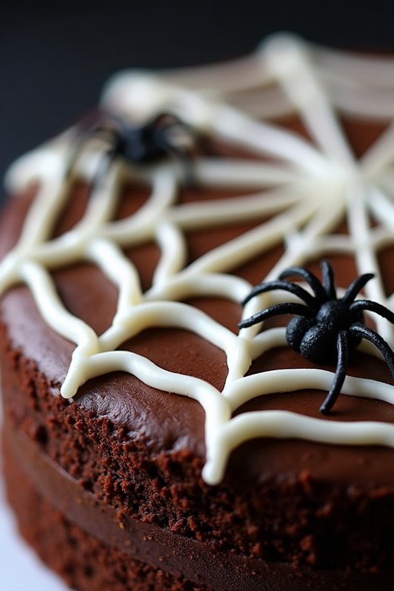 spooky spider web cake