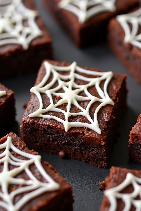 spooky spiderweb brownies recipe