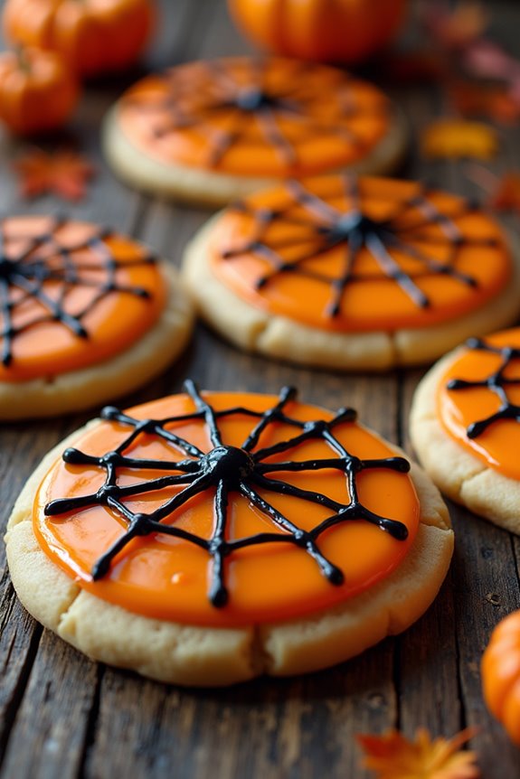 spooky spiderweb halloween cookies