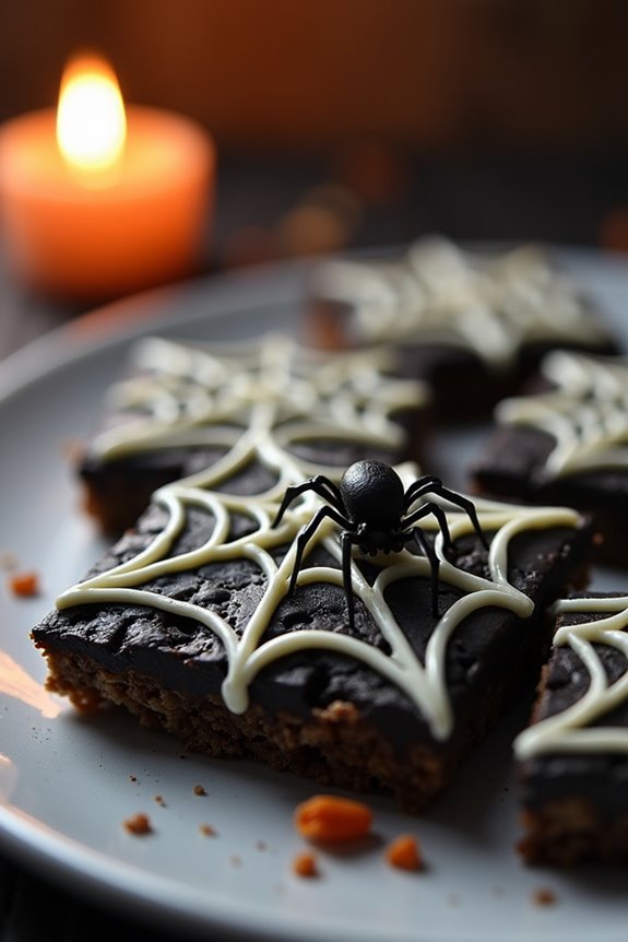 spooky spiderweb rice treats