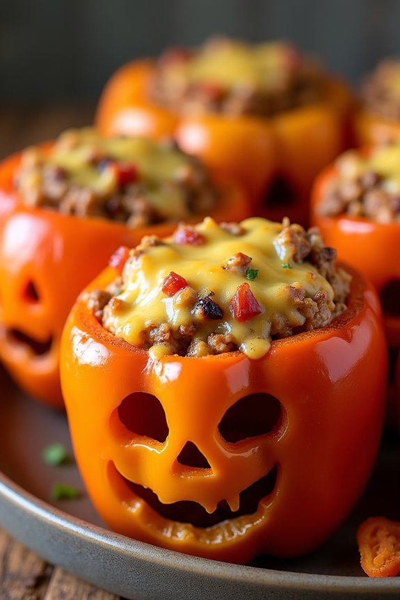 spooky stuffed bell peppers