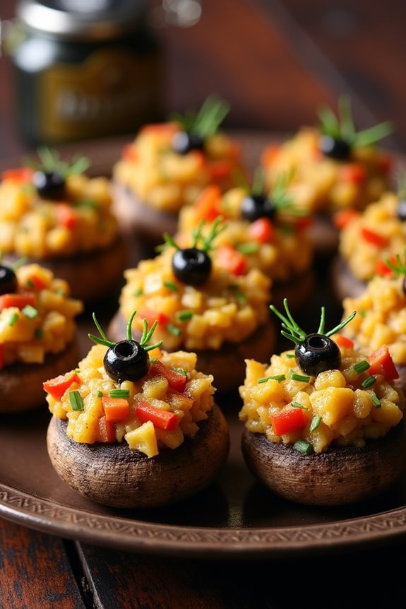 spooky stuffed mushroom appetizers