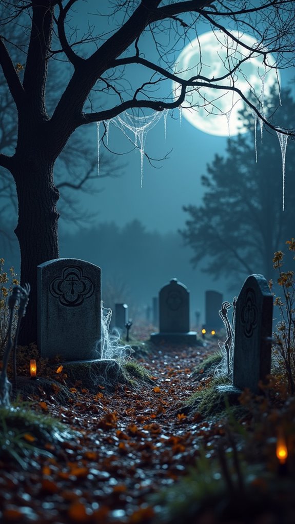 spooky tombstones with puns