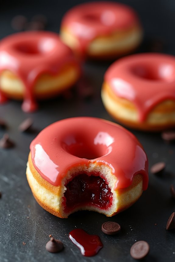 spooky vampire bite donuts