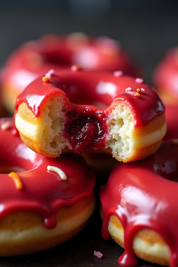 spooky vampire bite doughnuts