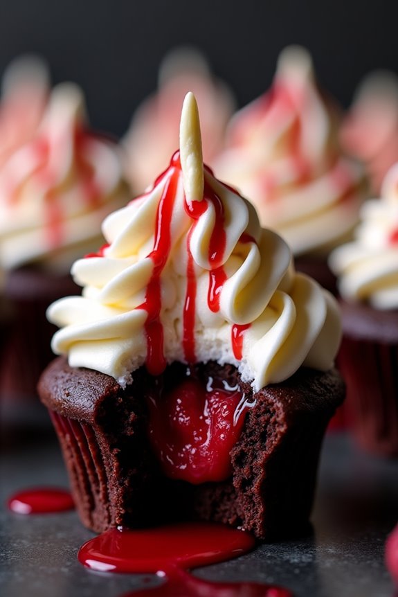 spooky vampire themed cupcakes