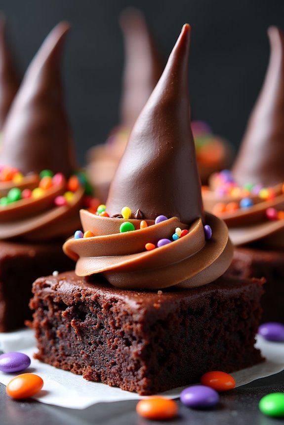 spooky witch hat brownies