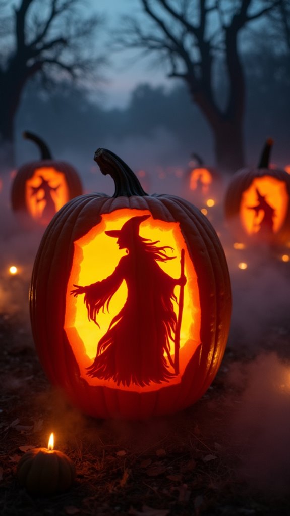 spooky witch pumpkin carving