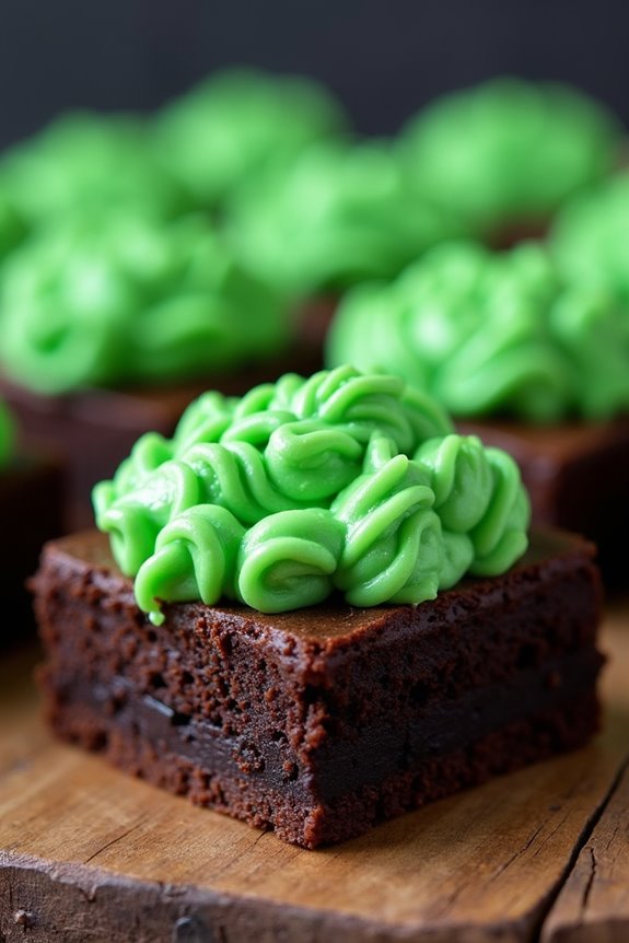 spooky zombie brain brownies