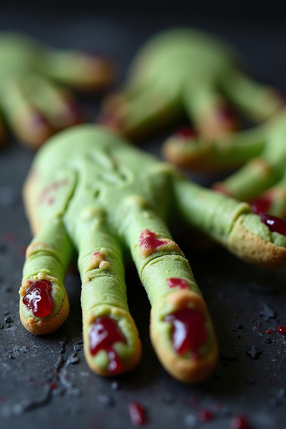 spooky zombie finger cookies