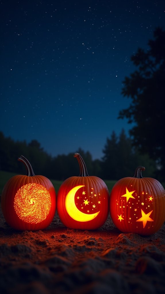 starry night pumpkin design