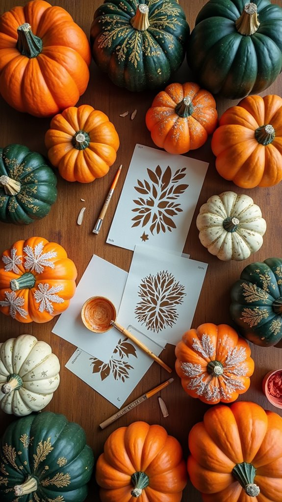 stenciled pumpkin decoration ideas