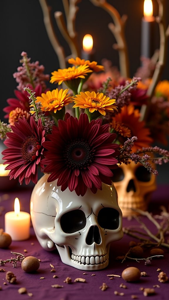 stylish spooky skull planters