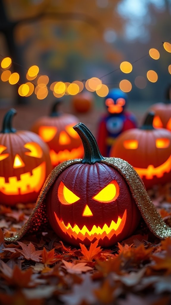 superhero themed pumpkin decorating