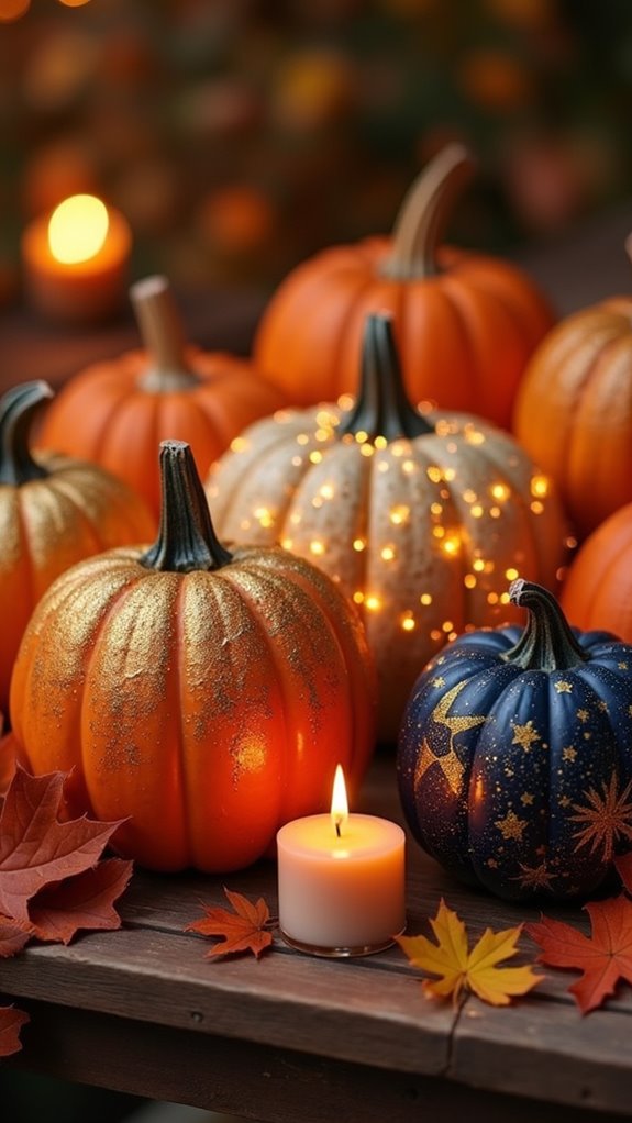 themed pumpkin decor groupings