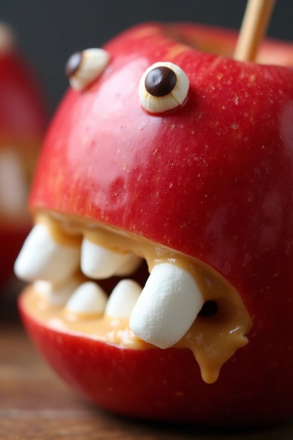 vampire fang apple treats