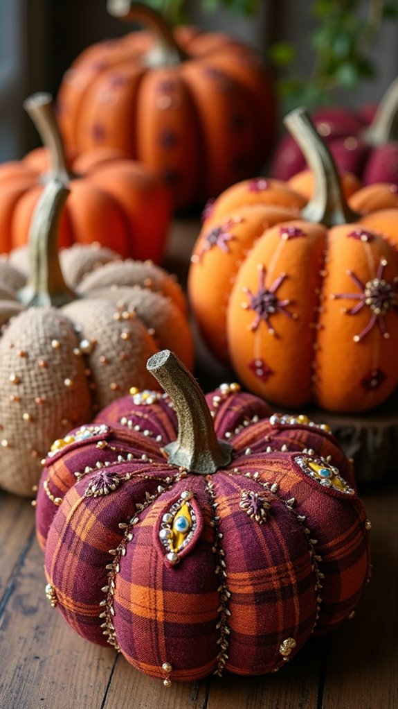 versatile textured fabric pumpkins