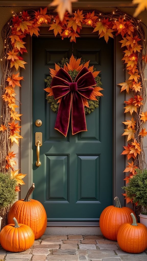 vibrant autumn door decor