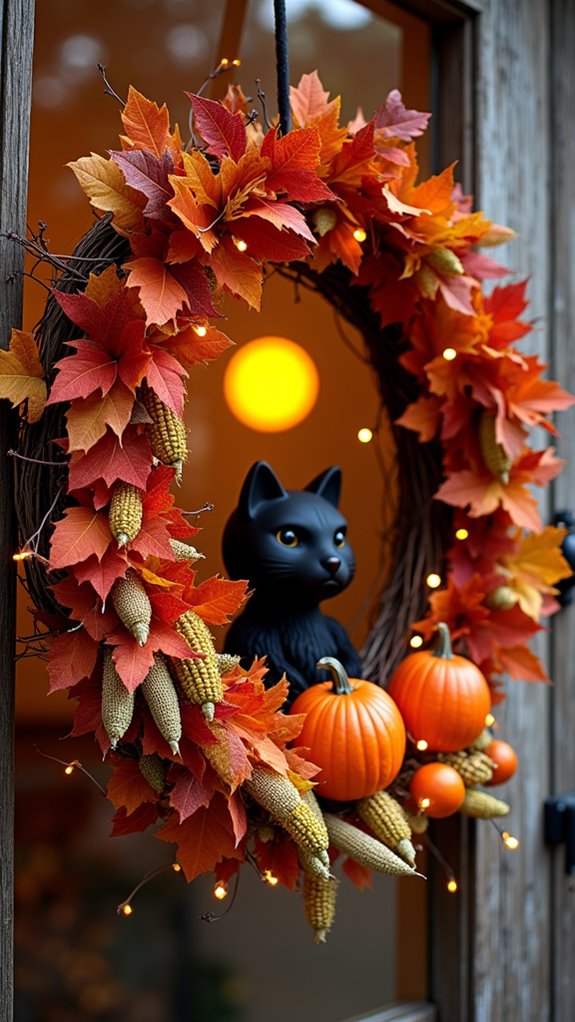 vibrant autumn themed front door