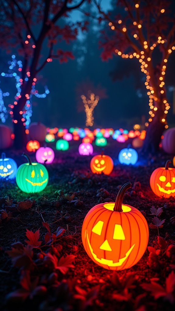vibrant colorful halloween lanterns