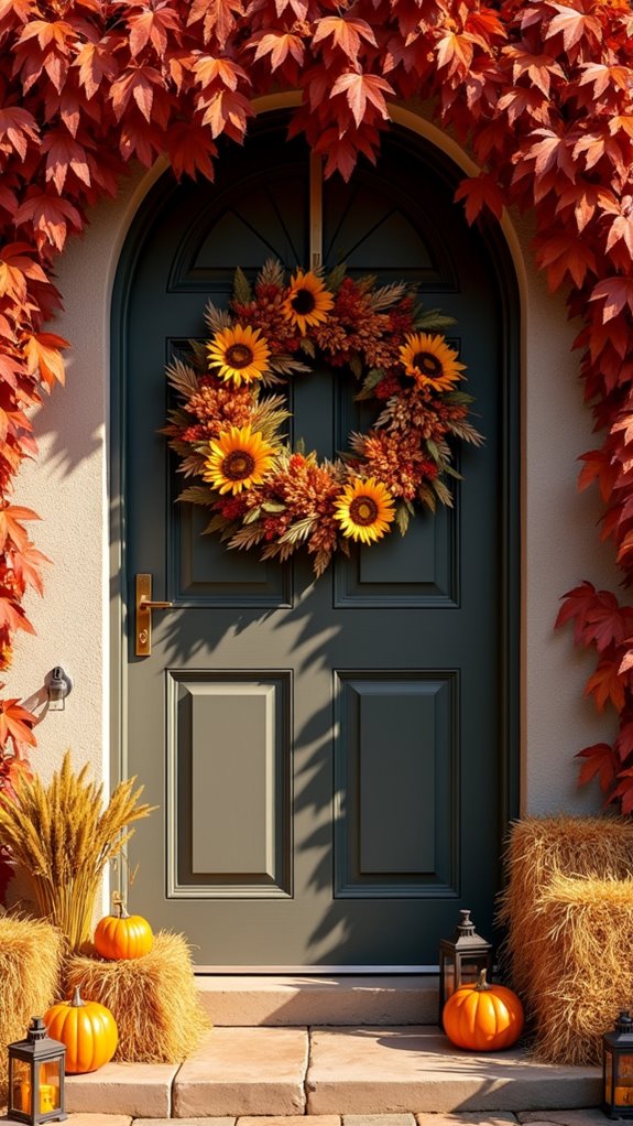 vibrant fall floral wreath