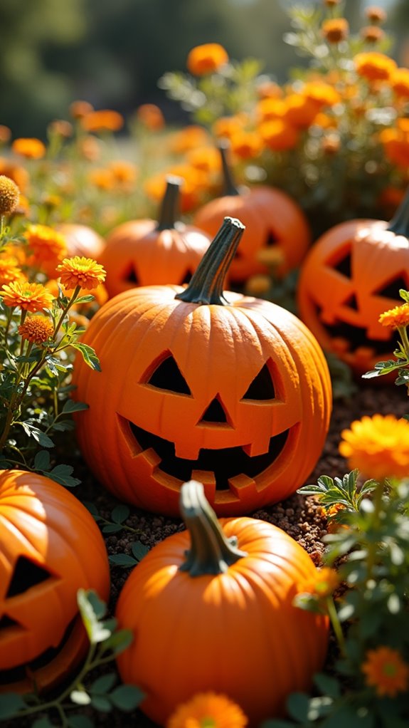vibrant floral pumpkin displays
