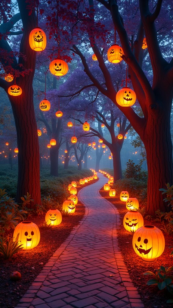 vibrant halloween lantern displays