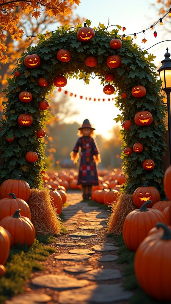 vibrant playful pumpkin patch
