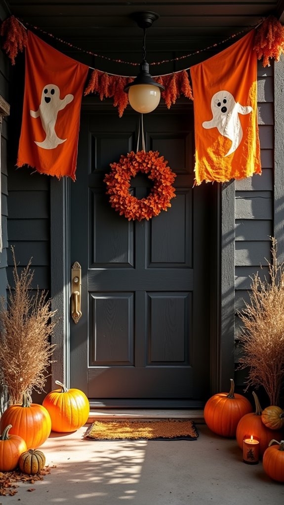 vintage halloween door decor
