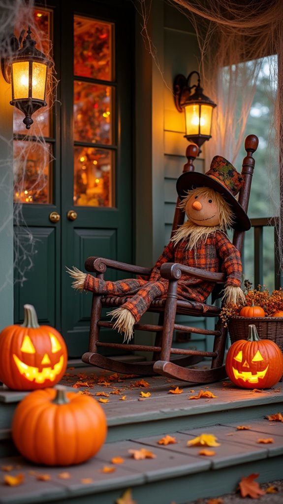vintage halloween porch decor