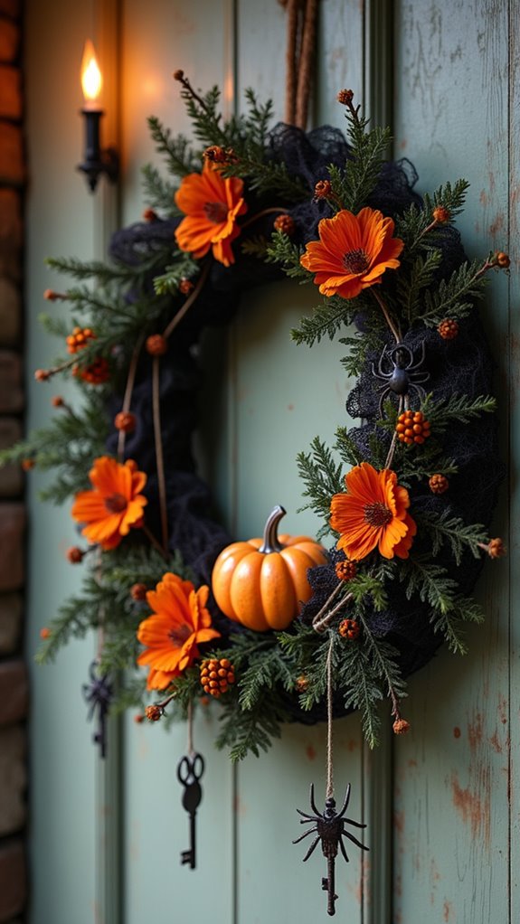 vintage halloween wreath charm