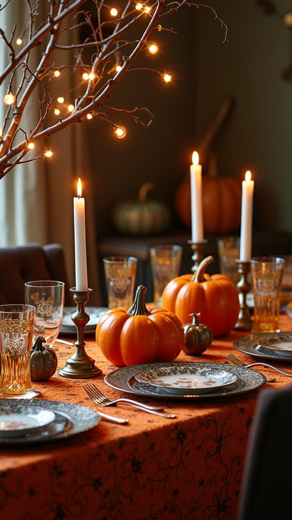 vintage pumpkin themed tableware