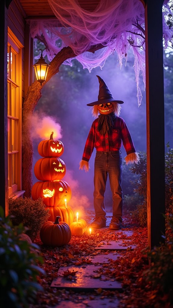 whimsical autumn pumpkin display