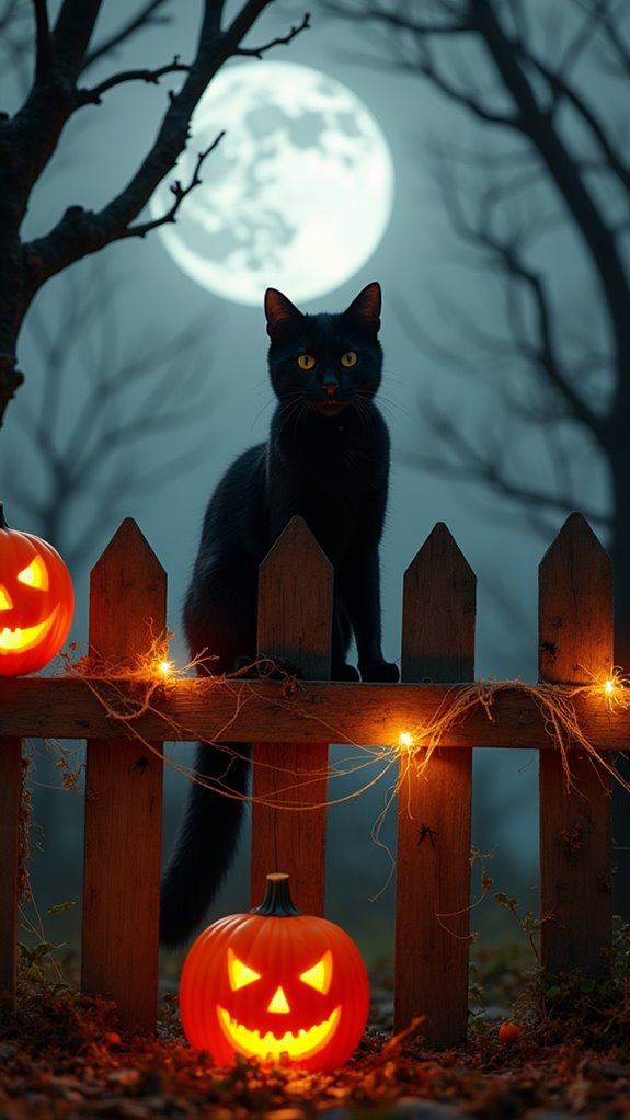 whimsical black cat decor