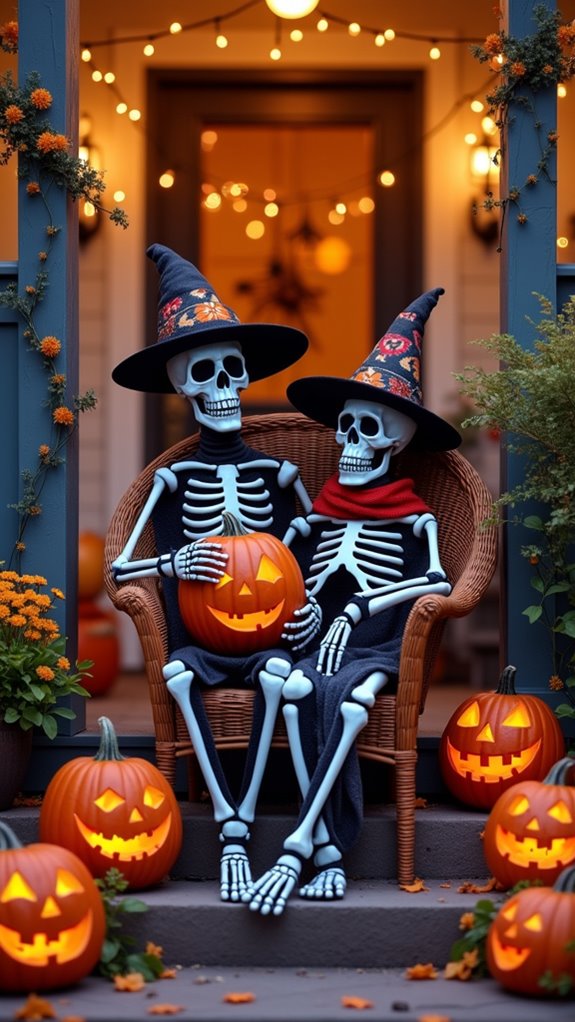 whimsical friendly skeleton decorations