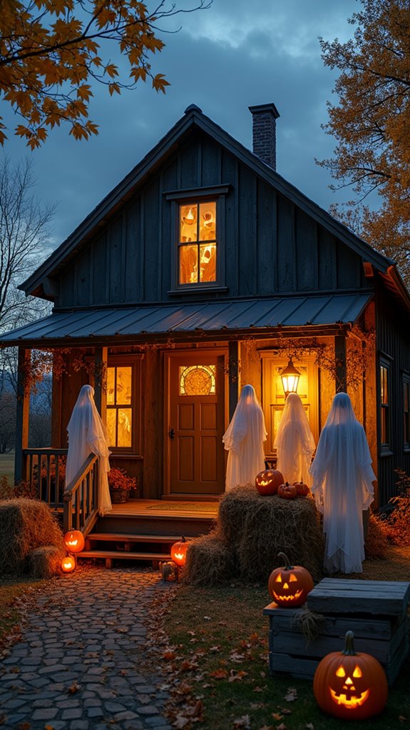 whimsical ghostly outdoor decor