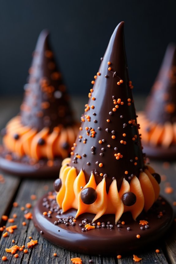 whimsical halloween dessert cones