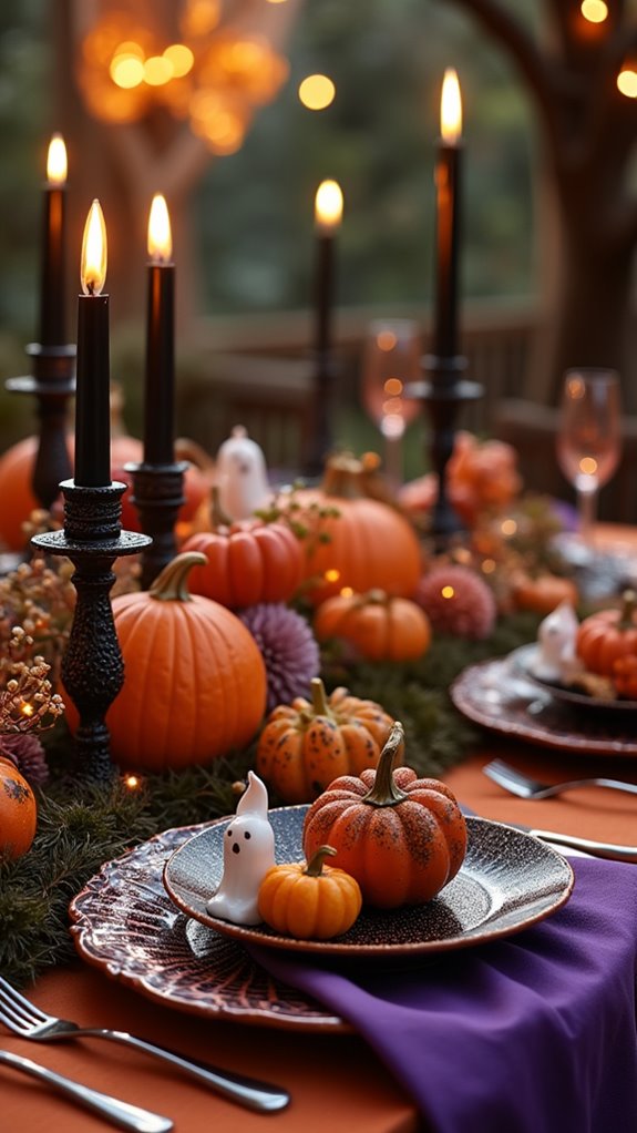 whimsical halloween dining setup