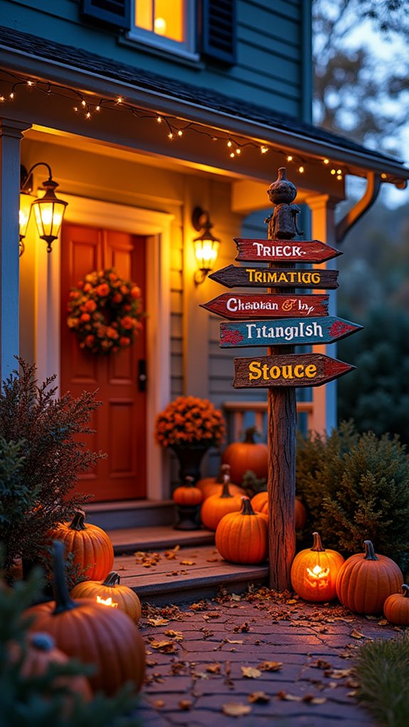 whimsical halloween signpost decoration