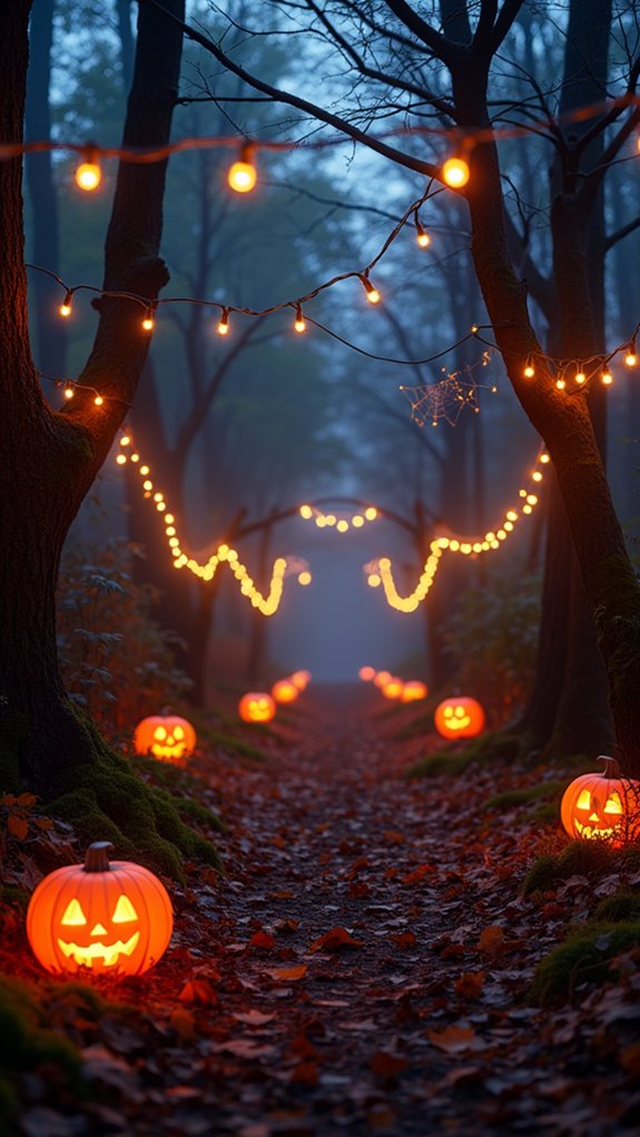 whimsical outdoor halloween lighting