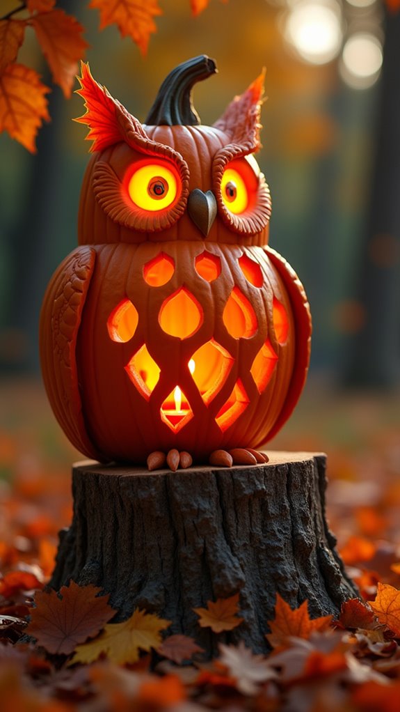 whimsical owl halloween decor