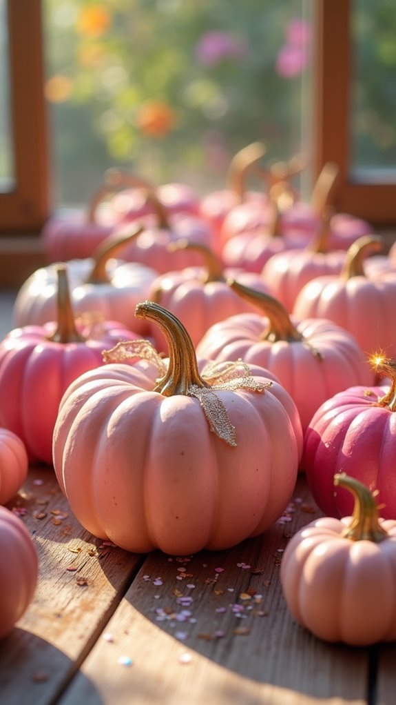 whimsical pink pumpkin decor