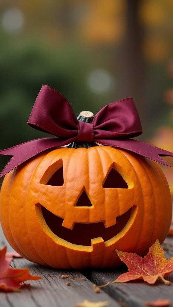 whimsical pumpkin bow decoration