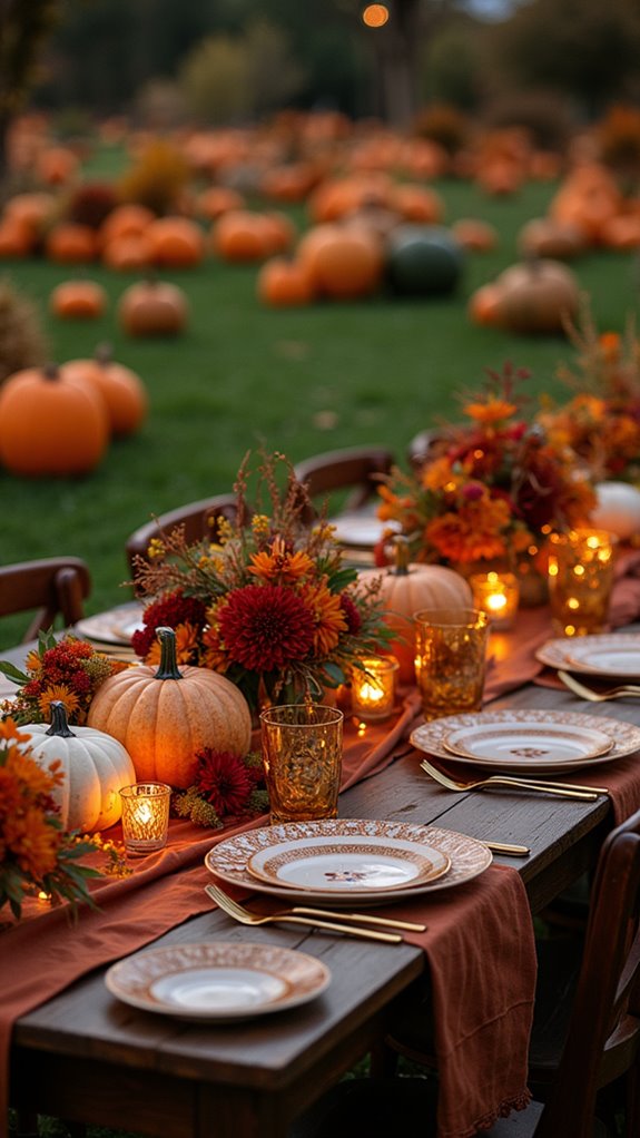 whimsical pumpkin patch centerpiece