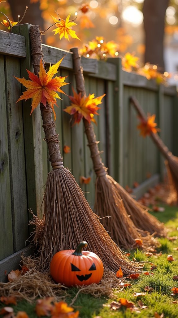 whimsical witch broom decor