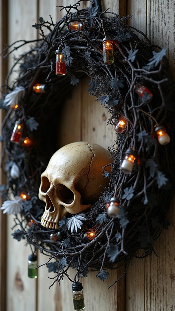 witchy halloween door decor